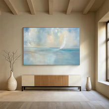Load image into Gallery viewer, Serene Sailboat At Sea Abstract Painting On Canvas DKH436