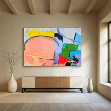 Load image into Gallery viewer, Pastel - Pop Geometric Abstract Painting on Canvas DKH560