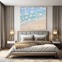 Load image into Gallery viewer, Textured Beach Scene Abstract Canvas Painting, Perfect for Coastal Home Office & Beach House Living Room LargeART1129