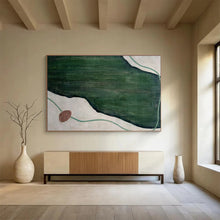 Load image into Gallery viewer, Green - White Abstract Landscape Painting on Canvas - “Nature’s Path” DKH610