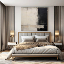 Load image into Gallery viewer, Black & White Textured Abstract Painting, Ideal for Modern Office Lobby & Monochrome Living Room LargeART1384