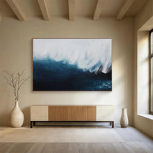 Load image into Gallery viewer, Blue - White Abstract Wave Painting for Nautical Bedroom & Coastal Restaurant DKH039