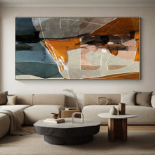 Load image into Gallery viewer, Geometric Collage in Warm Tones Acrylic Art - Perfect for Bohemian - style Cafe & Creative Studio LargeART0567