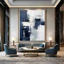 Load image into Gallery viewer, “Cool Toned Geometric Abstraction” – Calm Abstract with Monochromatic Shades DTP128