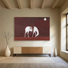 Load image into Gallery viewer, Minimalist Equestrian Painting on Canvas - “Moonlit Rider” DKH732