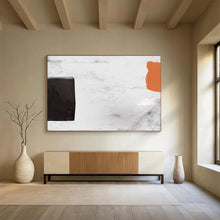 Load image into Gallery viewer, Bold Black - White - Orange Abstract Acrylic painting DLZ146