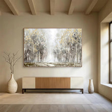 Load image into Gallery viewer, Abstract Forest Painting on Canvas - “Golden Pathway” DKH737