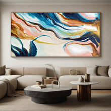 Load image into Gallery viewer, Hand - painted Substantial Colorful Fluid Abstract Acrylic Art for Trendy Cafes LargeART0033