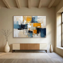 Load image into Gallery viewer, Color - Block Abstract Painting with Geometric Lines for Contemporary Office & Urban Loft DKH183