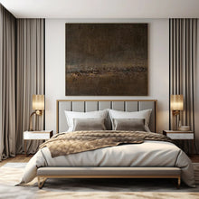 Load image into Gallery viewer, Dark Brown Cracked Abstract Art for Industrial - chic Loft & Art Gallery Café LargeART0946