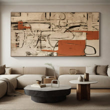 Load image into Gallery viewer, Orange - Black - White Abstraction for Industrial - Style Café & Art Studio LargeART0835