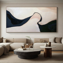 Load image into Gallery viewer, Curved Dark Line on Light Background Acrylic Art - Ideal for Minimalist Bedroom & Modern Office Lounge LargeART0664