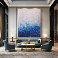 Load image into Gallery viewer, “Gradient Blue Abstract Field” - Blue, White Ombre Art on Canvas DKH1350