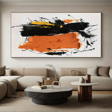 Load image into Gallery viewer, Black, Yellow, and Orange Abstract Forms Acrylic Art - Perfect for Contemporary Gallery & Vibrant Studio Space LargeART0607