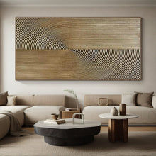 Load image into Gallery viewer, Golden Curved Lines Art for Luxury Hotel Lobby & Modern Art - Lover’s Bedroom LargeART0885