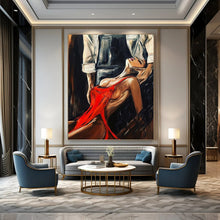 Load image into Gallery viewer, “Sensual Red - Dress Figure” - Expressive Figurative Art on Canvas DKH1611