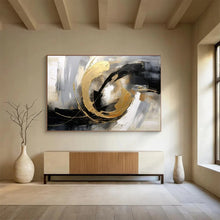 Load image into Gallery viewer, Gold - Black Abstract Art - A Statement Piece for Luxury Living Rooms LargeART1613