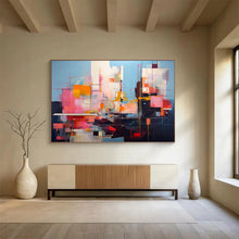 Load image into Gallery viewer, Vibrant Urban Geometry Abstract acrylic painting DLZ020