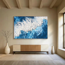 Load image into Gallery viewer, Textured Ocean Painting on Canvas - “Arctic Waters” DKH785