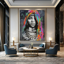 Load image into Gallery viewer, “Colorful Graffiti - Style Portrait” - Street - Art Inspired Art on Canvas DKH1645