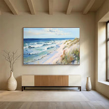 Load image into Gallery viewer, Hand - painted Coastal Beach Scene Acrylic Art for Nautical - Themed Dining Rooms LargeART1697