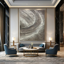 Load image into Gallery viewer, “Grey and White Textured Abstract” - Textural Abstract Art on Canvas DKH1542