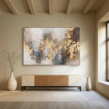 Load image into Gallery viewer, Gold - Accented Abstract Painting On Canvas DKH413