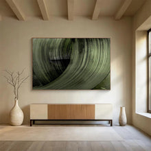 Load image into Gallery viewer, Swirling Dark Green Abstract Forms Abstract acrylic painting DLZ123