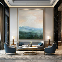 Load image into Gallery viewer, “Soft - Toned Mountain Landscape” - Impressionistic Abstract Acrylic, Ideal for Bedroom and Home Office DTP010