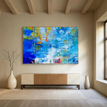 Load image into Gallery viewer, Blue Abstract Expressionist Painting On Canvas DKH439