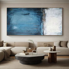 Load image into Gallery viewer, Abstract Blue Landscape Art for Modern Bedroom & Calming Study LargeART0883