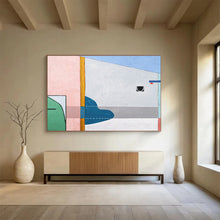 Load image into Gallery viewer, Pink - Accented Geometric Abstract Painting on Canvas DKH548