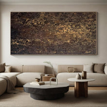 Load image into Gallery viewer, Large - Scale Dark Gold - Brown Textured Art for Rustic Home & Art Gallery LargeART0448