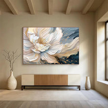 Load image into Gallery viewer, 3D Textured Floral Abstract Painting on Canvas - “Elegant Bloom” DKH703