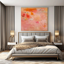 Load image into Gallery viewer, Pink - Orange Abstract Composition Painting, Suited for Bohemian Bedroom & Vibrant Creative Studio LargeART1379
