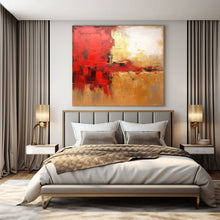 Load image into Gallery viewer, Red & Gold Abstract Energy Acrylic Art, Perfect for Game Room & Bold Entryway LargeART1021