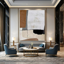 Load image into Gallery viewer, “Geometric Neutral Abstract” - Minimalist Abstract Art on Canvas DKH1520