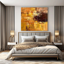 Load image into Gallery viewer, Large - Scale Hand - painted Golden Abstract Warmth Acrylic Art for Cozy Family Rooms LargeART0212