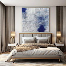 Load image into Gallery viewer, Blue & White Textured Abstract Painting, Suited for Coastal Bathroom & Nautical - Themed Study LargeART1359