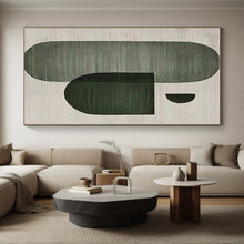 Load image into Gallery viewer, Geometric Green - Black Abstract Art – Perfect for Contemporary Dining Room & Creative Studio LargeART0675