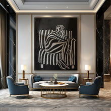 Load image into Gallery viewer, Black - White Abstract Emotional Art, Perfect for Thought - Provoking Study & Introspective Lounge LargeART2044