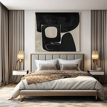Load image into Gallery viewer, Intricate Black and White Shapes Abstract Canvas Painting, Great for Modern Studio & Art - Inspired Entryway LargeART1107