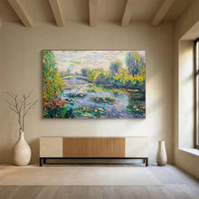Load image into Gallery viewer, Impressionist Water Garden Large - Scale Hand - painted Abstract Acrylic Art DLZ197