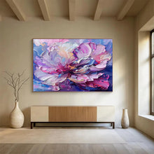 Load image into Gallery viewer, Colorful Textured Peony Abstract Painting on Canvas - “Vibrant Bloom” DKH681