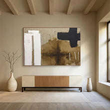 Load image into Gallery viewer, Hand - painted Brown & Black Abstract Acrylic Art for Minimalist Study Rooms LargeART1675