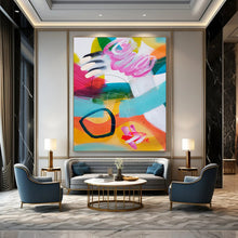 Load image into Gallery viewer, Vibrant Abstract Shape Painting, Perfect for Modern Living Room & Art - Loving Café LargeART1824