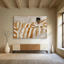 Load image into Gallery viewer, Cozy Reading Figure Abstract Painting for Bedroom Nook & Bookstore Café DKH230