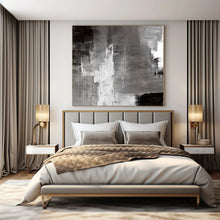 Load image into Gallery viewer, Monochrome Abstract Layers Abstract Canvas Painting, Ideal for Modern Office & Minimalist Living Room LargeART1124