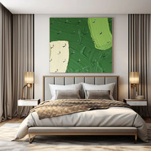Load image into Gallery viewer, Miniature Figures on Green Abstract Painting, Ideal for Whimsical Playroom & Art - Forward Break Room LargeART1353