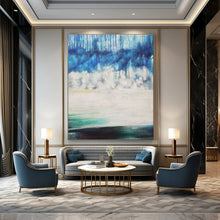 Load image into Gallery viewer, Blue & Green Abstract Forest Landscape, Perfect for Nature - Inspired Bedroom & Calm Office LargeART1974